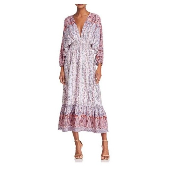 Misa Los Angeles Matilda Tie Back Paisley Midi Dress Size Small - Picture 2 of 15